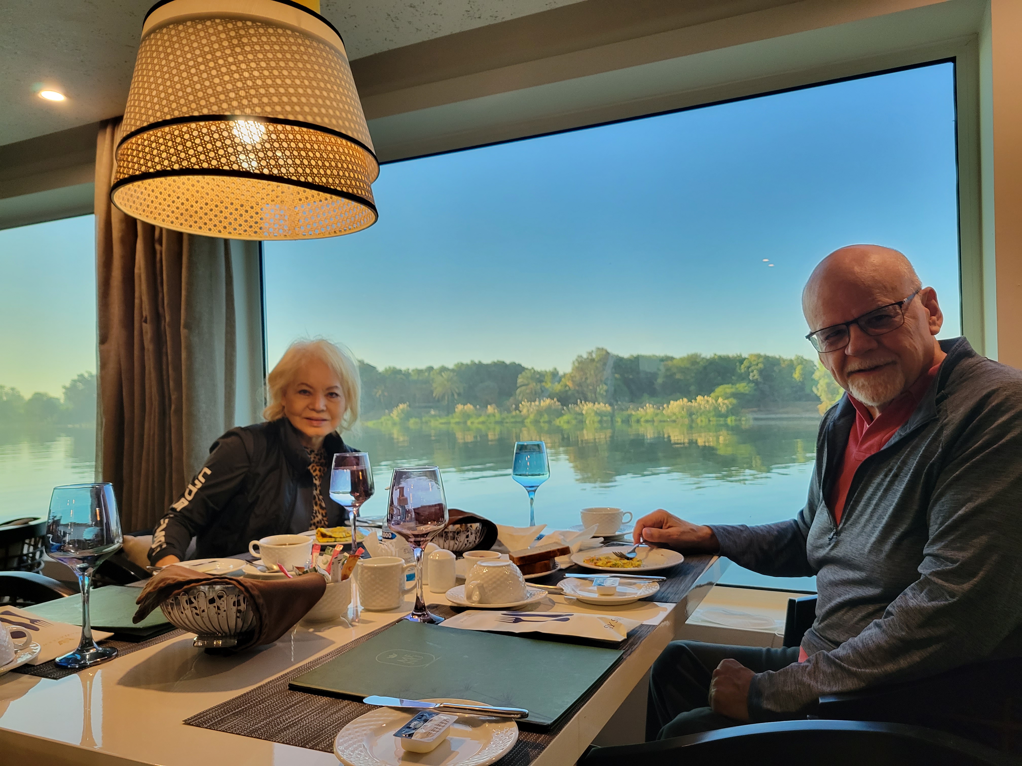 Sailing on the Nile while dining