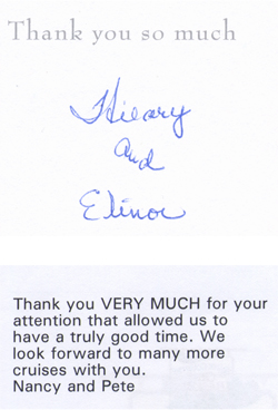 Thank you note from our clients