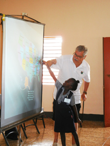 Chris and one of the students